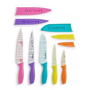 *SOLD* Cuisinart Advantage 10-Pc Multicolor Knife Set Chefs Knife with Guards